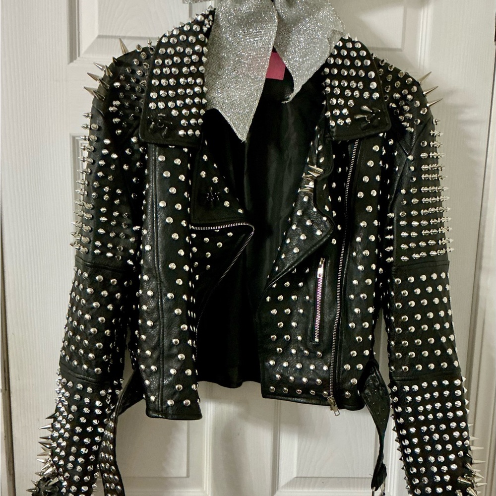 AKIRA Black Leather Jacket with Silver Studs (SOLD OUT, WONT MAKE ANYMORE)